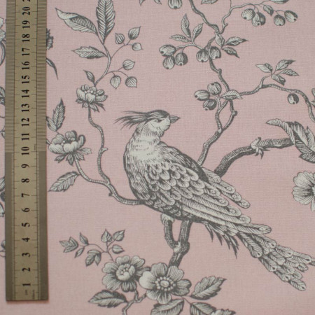 EB - Toile de Jouy Chickadee Grey/Pink 50cm