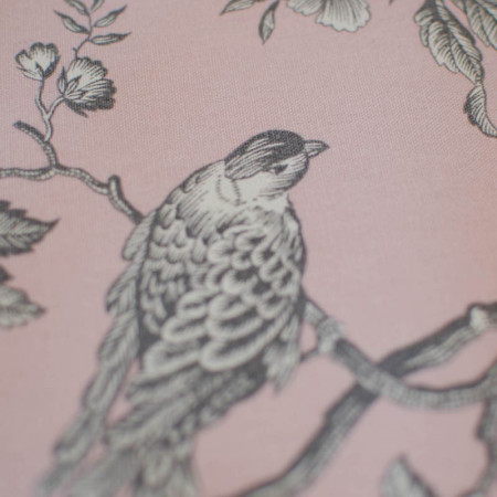EB - Toile de Jouy Chickadee Grey/Pink 50cm