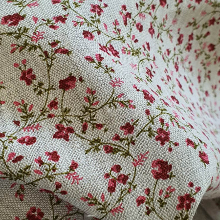 Red Florine printed linen