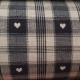 Matterhorn cotton canvas with small hearts Black and Linen