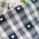 Matterhorn cotton canvas with small hearts Black and Linen