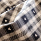 Matterhorn cotton canvas with small hearts Black and Linen