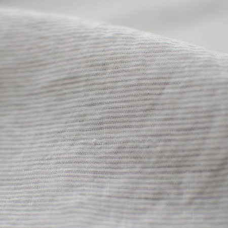 Camille washed linen with silver mini-stripes