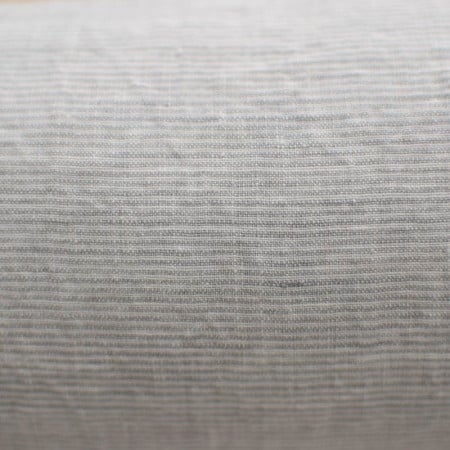 Camille washed linen with silver mini-stripes