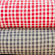 Toile de coton tissé teint Vichy Rouge et Blanc à carreau de 1 cm