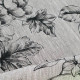 Isadora linen fabric with black floral print