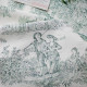 EB - Toile de Jouy coton Pastorale impression verte - 50 cm
