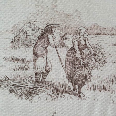 EB - Toile de Jouy coton Pastorale impression marron - 50 cm