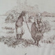 EB - Toile de Jouy cotton Pastoral brown print - 50 cm