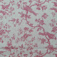 Chickadee in linen with raspberry print on ecru