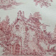 Toile de Jouy coton Pastorale impression rouge